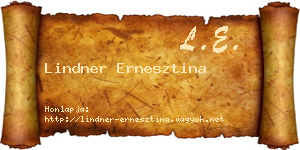 Lindner Ernesztina névjegykártya